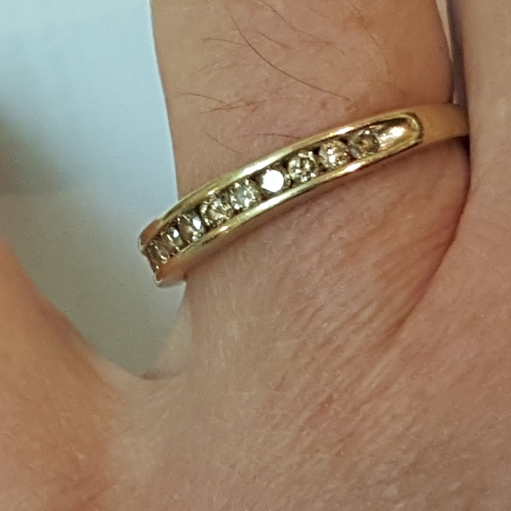 Estate Unisex 10k Gold 12 Diamond Wedding Band Rin